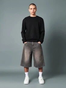 SUMWON Washed Denim Jort