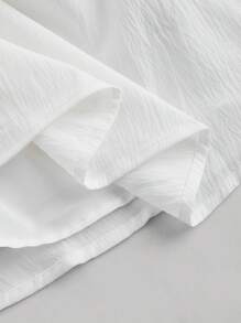 SHEIN MOD 女士白色网眼吊带褶皱浪漫夏装 - 白色 - 查看 4