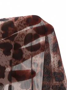 DAZY Oversize Leopard Print Long Sleeve Blouse For Women, Spring/Summer Cheetah Print,Fall Clothes - Brown - View 8