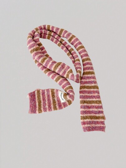 Goth 1 pezzo Basic sciarpa lavorata a maglia con colori a contrasto/blocchi di colore, adatta per la scuola, per uso casual per le donne