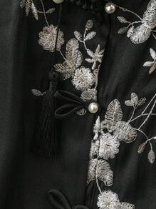 SHEIN LUNE 大码简约时尚休闲日常衬衫 - 黑色 - 查看 4