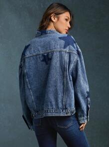 WESTFADE Star Shadow Wash Denim Trucker Jacket