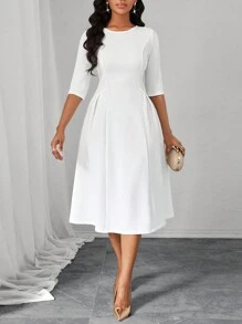 SHEIN Lady Spring, Summer, Autumn And Winter Elegant Office Party New Year Ladies Dresses,Business Casual Woman