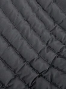 SHEIN Cottnline Men High Collar 2x Zipper Regular Padded Coat - Grey - View 5