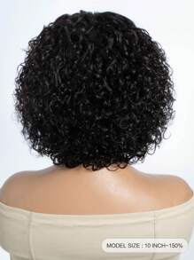 Short Culy Bob Lace Wigs Human Hair Glueless Wear & Go Water Wave Bob Wig Middle Part 10 Inch Deep Wave Bob Wigs Natural Black - Natural Black - View 2