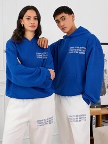 Manfinity INSISELF 2pcs/Set Relaxed Fit Drop Shoulder Hooded Sweatshirt And High Waisted Drawstring Pants Suit