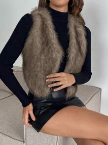 Firerie Women Fluffy Coats - Brown - View 1