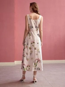 MOTF PREMIUM 花卉印花褶皱背心裙，情人节 - 彩色 - 查看 7