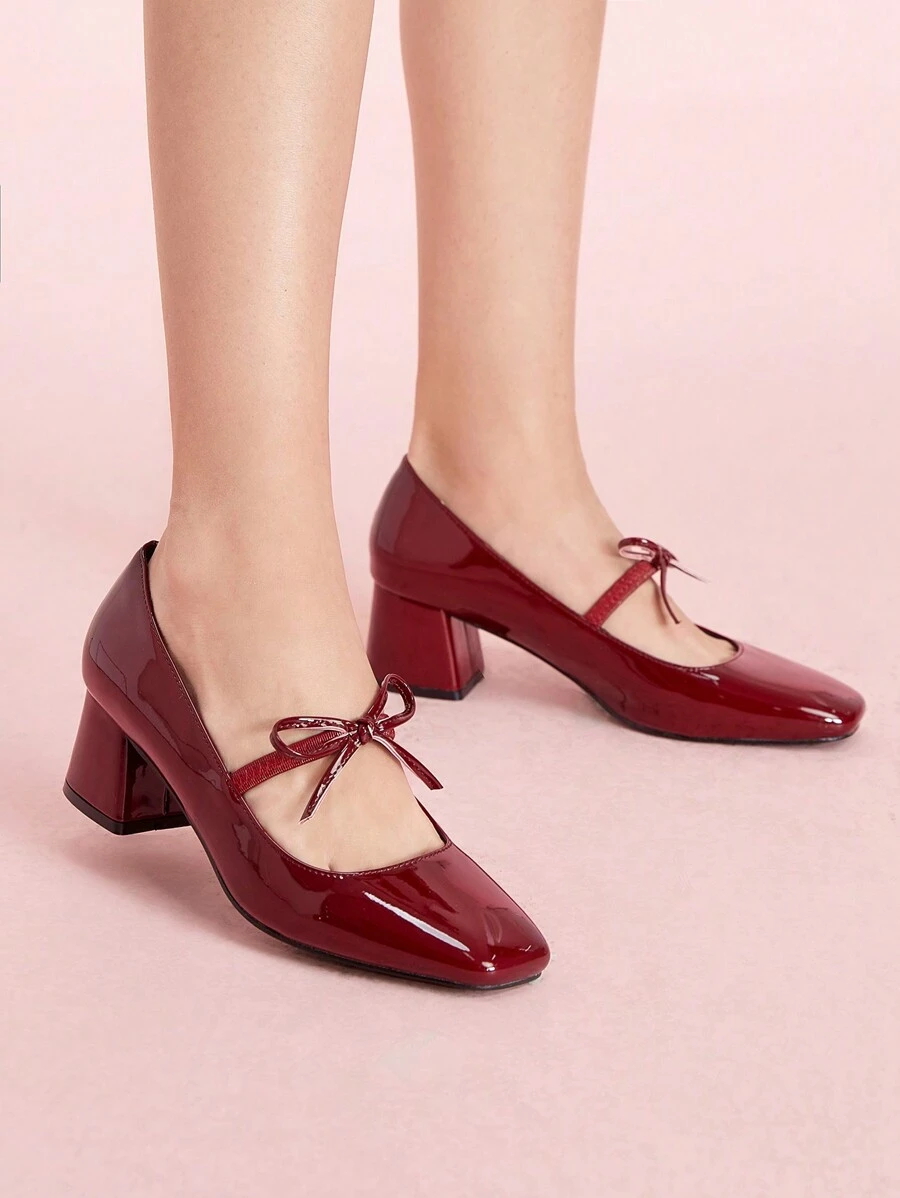 CUCCOO DOLLMOD Simple Mary Jane High Heel Pump Shoes For Women, Halloween Valentine's Day