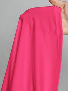 SHEIN Tall Simple Solid Color Slim High Collar White Top Suitable For Autumn And Winter - Hot Pink - View 7