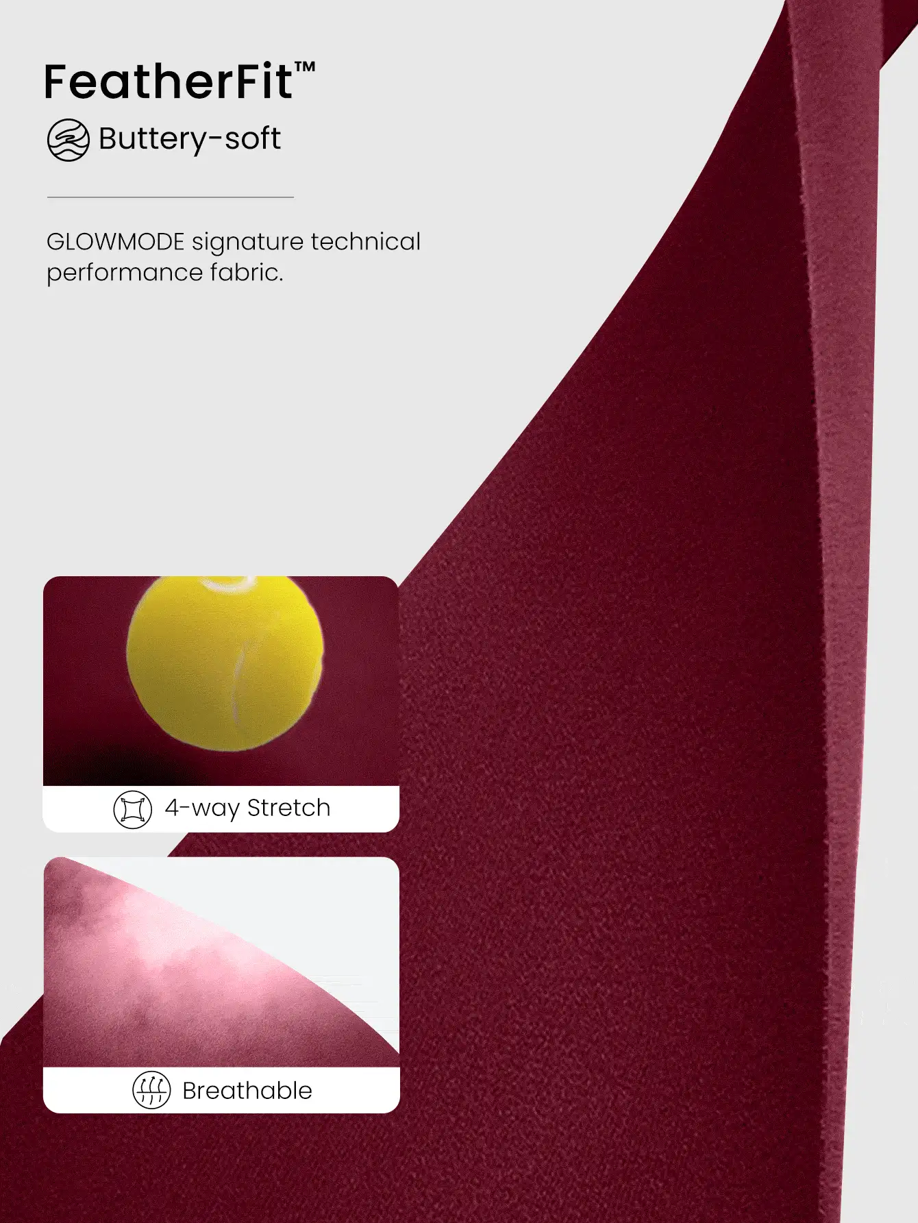 GLOWMODE 24 英寸 FeatherFit™ 收腹 U 型背方领连体衣 低冲击瑜伽日常可拆卸罩杯