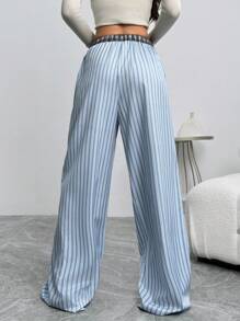 Chiquease Quần ống đứng lưng thun co giãn sọc dọc mới về cho nữ - Nhiều màu - Xem 2