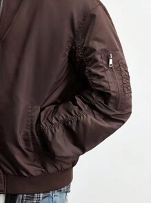 Maija Men's 2025 Spring Casual Buttoned Cuff Loose Fit Thermal Lined Long Sleeve Jacket/Outwear, Fashion Simple For Valentine's Day, Holiday, New Year Party, Daily, Travel - Mocha Brown - View 5