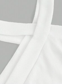 SHEIN Tween-Mädchen Lässiges Neckholder-Top mit gerade geschnittener Hose