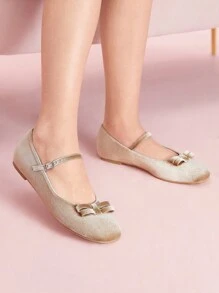 CUCCOO DOLLMOD Aprikot koreanisches Plüschmaterial Damen Mode bequeme Quadratische Zehenform Ballerinas Valentinstag