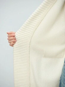 Aalyst Autumn/Winter 32% Wool Women Casual V-Neck Cardigan, Loose Knitted Sweater With Thick Waist Belt, Outerwear