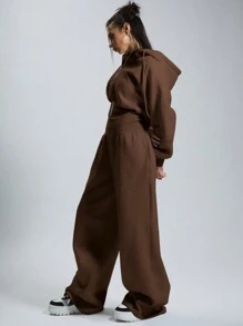 MUSERA Hooded Zip Through Jumpsuit Casual Spring Summer Vacation Spring Cute Airport Outfit