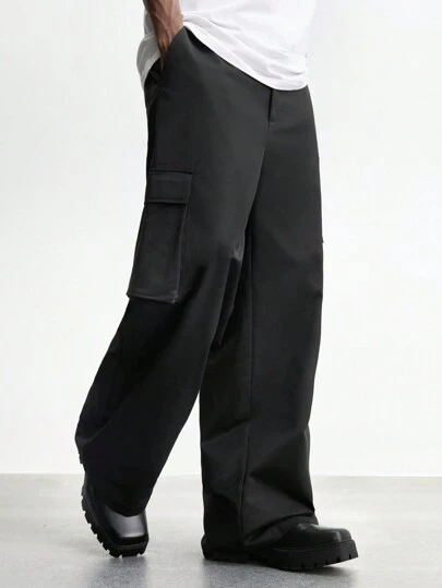 Maija 男士2025新款春夏黑色多功能立体工装贴袋腰侧金属D型扣直筒日常休闲百搭裤子户外运动