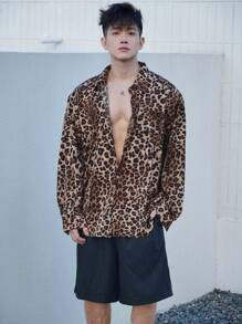 DAZY Men's Leopard Print Beach Resort Pattern Shirt Fall,Winter Vacation - Multicolor - View 6