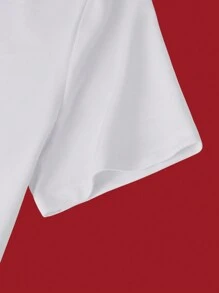 SHEIN Unity 女士短款 T 恤“2025 年新年快乐”，白色露脐 T 恤