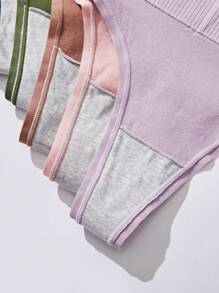 Set de 10 tangas de ropa interior sin costuras y de unicolor para mujer talla grande