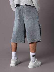 SUMWON Bermuda Pull On Denim Jort - Blue - View 5