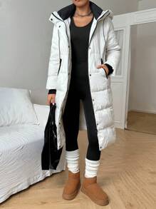 LYSMO Women's Casual Long Hooded Feathers& Down Coat, Winter