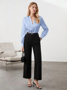 BizChic Áo kiểu tay phồng cổ chữ V mới mùa Xuân/Hè, chất liệu satin, thanh lịch, phù hợp cho công sở thành thị, phong cách lãng mạn thập niên 90, thích hợp cho Giáng sinh, Năm mới, Ngày Valentine, Tiệc tùng, Đi biển, Lễ tốt nghiệp, Thời trang, Lễ hội, Kỳ nghỉ, Phong cách lãng mạn cơ bản, Thích hợp cho khách dự đám cưới, chủ nhà, Đi chơi, Hẹn hò, Tiệc tùng, Buổi hòa nhạc, Biểu diễn sân khấu, Bữa ăn sáng muộn, Sân bay. - Màu xanh nhạt - Xem 2