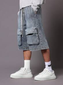 SUMWON Bermuda Pull On Denim Jort - Blue - View 2