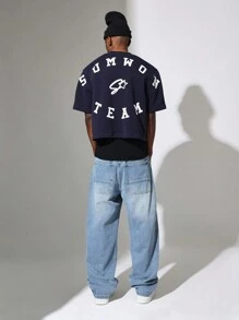 SUMWON Crop Fit Short Sleeve Tee With Graphic Print