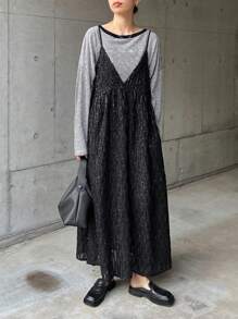 FRIFUL Women Casual Minimalist Sleeveless Spaghetti Strap Dress For Daily Wear