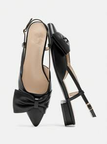 CUCCOO BIZCHIC Chaussures plates décontracté avec décoration en nœud de couleur unie pour femmes