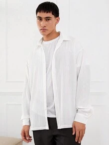 Manfinity INSISELF Camicia unisex oversize a maniche larghe con righe intrecciate
