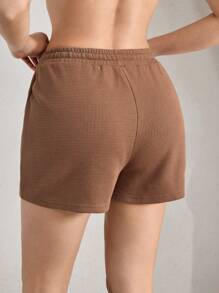 Ocili Ocili Effen kleur dames casual shorts met trekkoord taille, loungewear