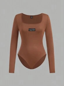 Muchica 3 件套女士休闲简约方领长袖紧身服装套装 - 彩色 - 查看 9