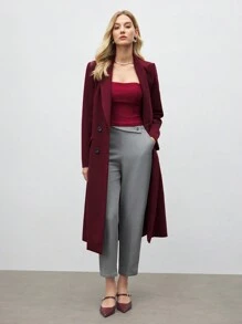 BizChic Grey Work Pants For Commute, Christmas Party New Year's Eve Date Occasions, Spring/Summer Women