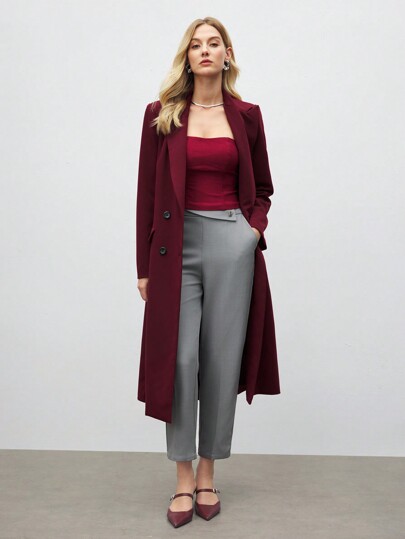 BizChic Pantalones de trabajo grises para ir al trabajo, fiestas de Navidad, Año Nuevo, citas, primavera/verano para mujer