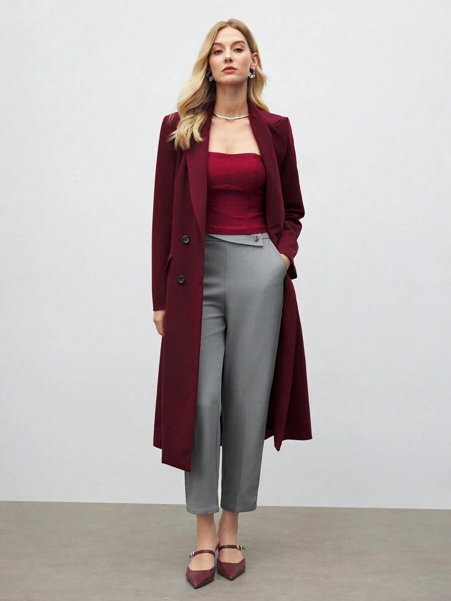 BizChic Grey Work Pants For Commute, Christmas Party New Year's Eve Date Occasions, Spring/Summer Women