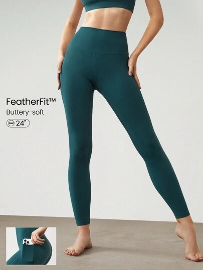 GLOWMODE Leggings De Cintura Alta Con Bolsillos Laterales Featherfit™ De 24 Pulgadas
