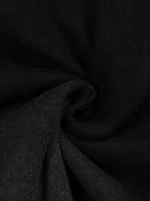 ROMWE MEN Men's Washed Drawstring Waist Pockets Loose Casual Shorts - Black - View 4