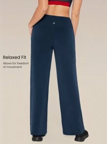 GLOWMODE Modal Silk Touch Wide Leg High Waist Lounge Pants With Side Pockets Daily Casual Fall