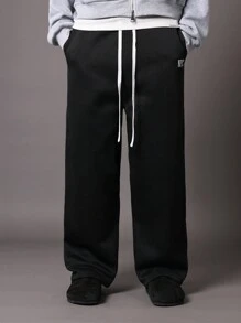 SUMWON Oversized Two Piece Co-Ord Set High Rise Zip Up Hooded Sweatshirt Wide Leg Joggers Streetwear Casual Lounge Winter Comfort Wear - Multicolor - View 5