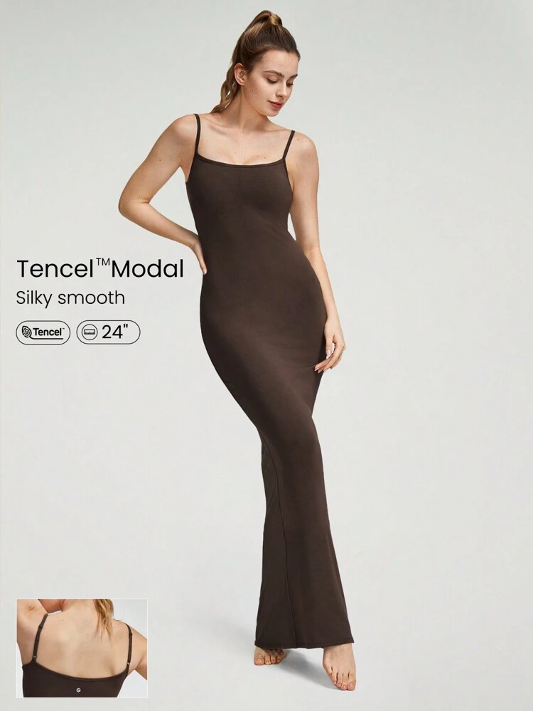 Vestido maxi de modal con cola de pez, con tirantes ajustables, vestido casual de verano para uso diario, vestido de fiesta, vestido largo tipo deslizamiento, vestido de graduación