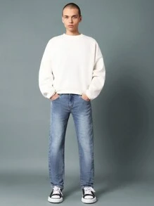 SUMWON Slim Fit Mid Wash Jean