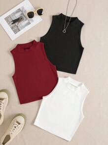 SHEIN Unity 女士纯色基本款休闲背心，时尚日常穿着