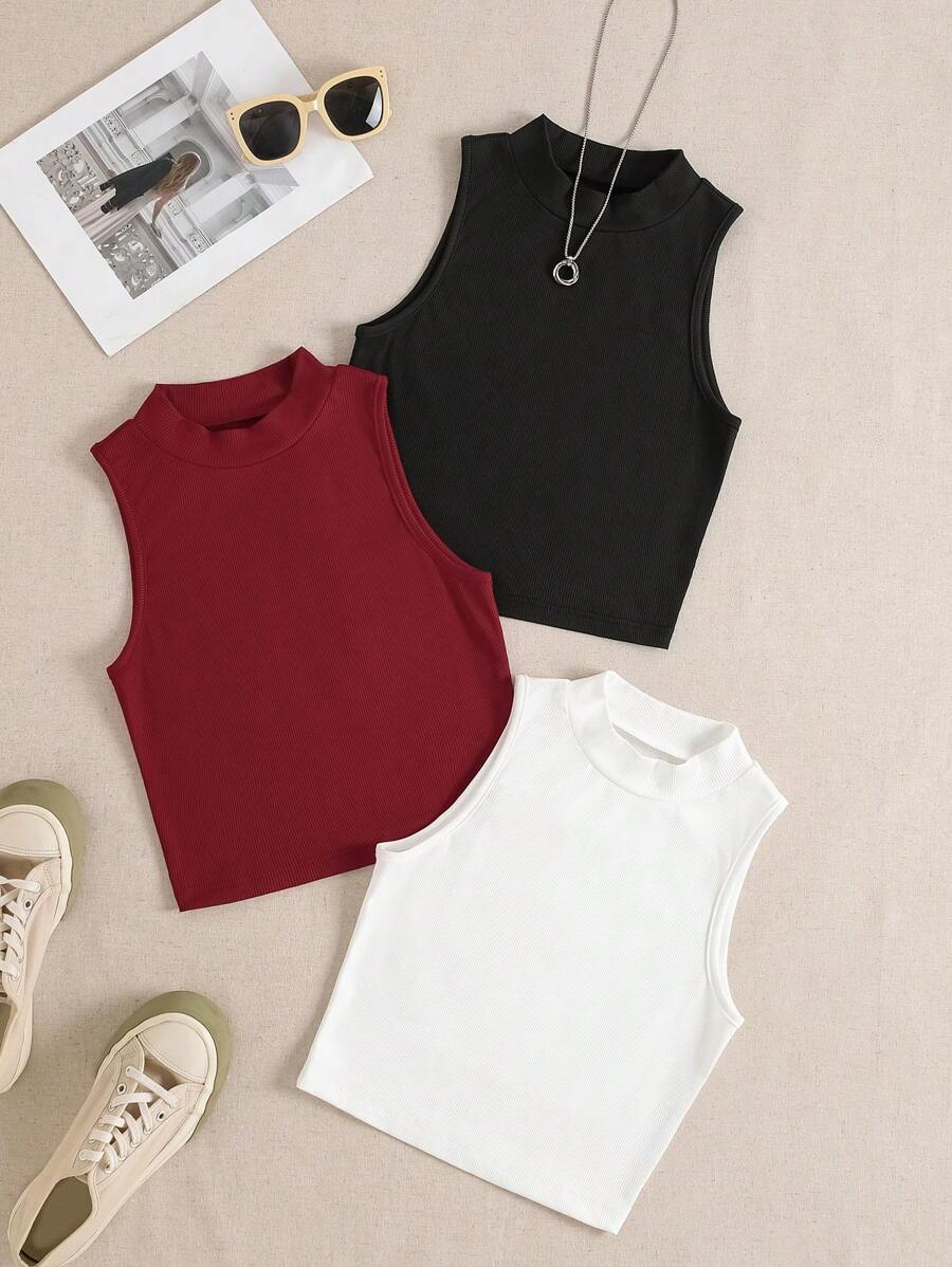 SHEIN Unity 女士纯色基本款休闲背心，时尚日常穿着