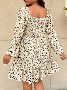 SHEIN Frenchy Elegant lässiges Babydoll-Kleid mit Schleife vorne, Große Größen