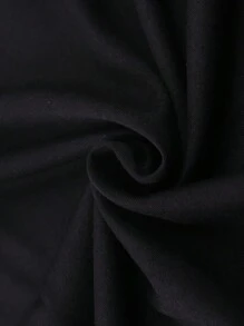 Manfinity Homme Camiseta de manga corta casual de cuello redondo con eslogan impreso, estilo de los 2000 - Negro - Ver 3