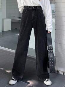 DAZY High Waist Slant Pocket Jeans