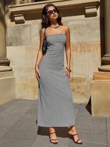 Forever 21 女士简约条纹紧身连衣裙，休闲日常穿着